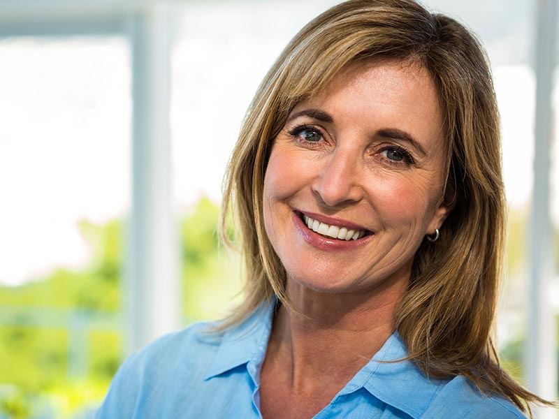 Middle aged woman smiling