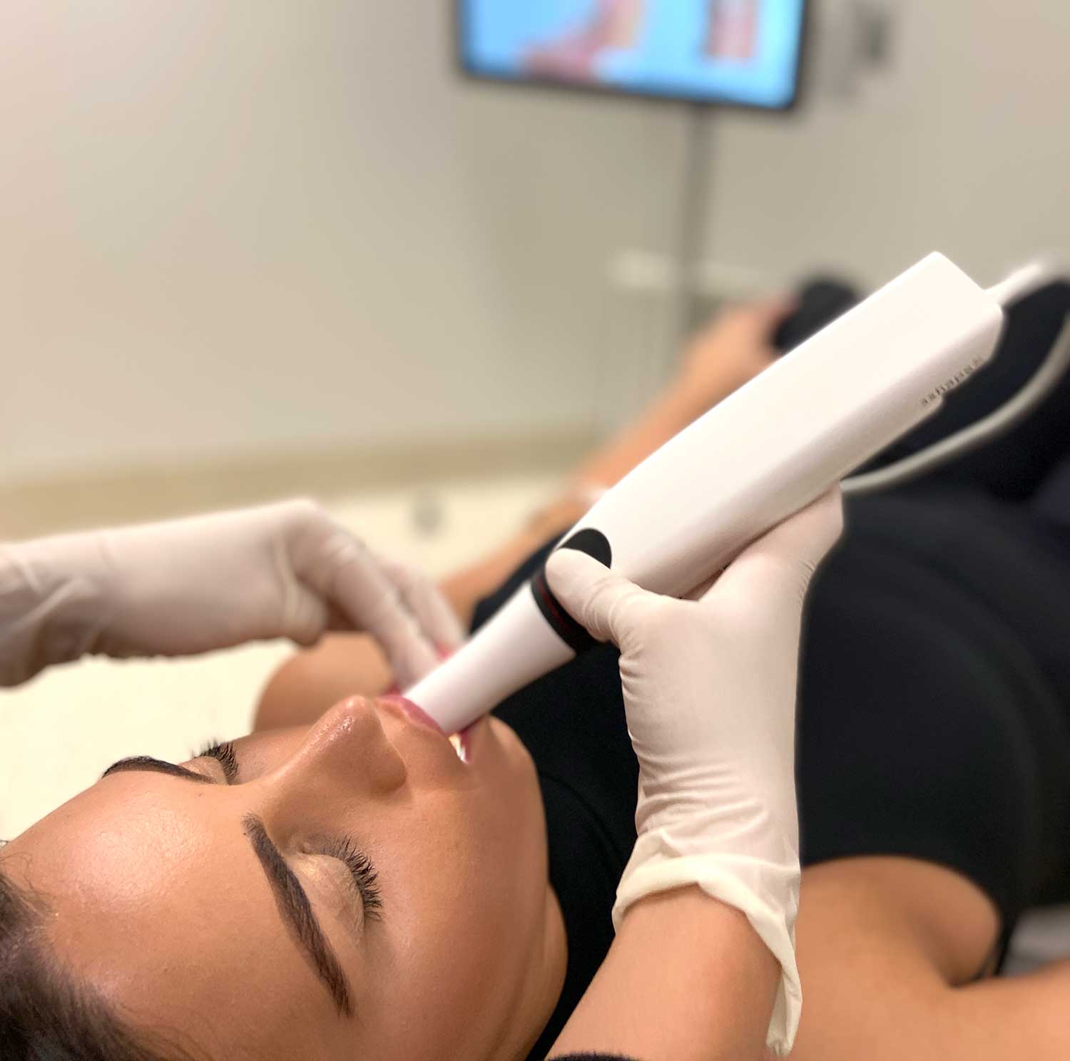 Woman undergoing a 3D Scan