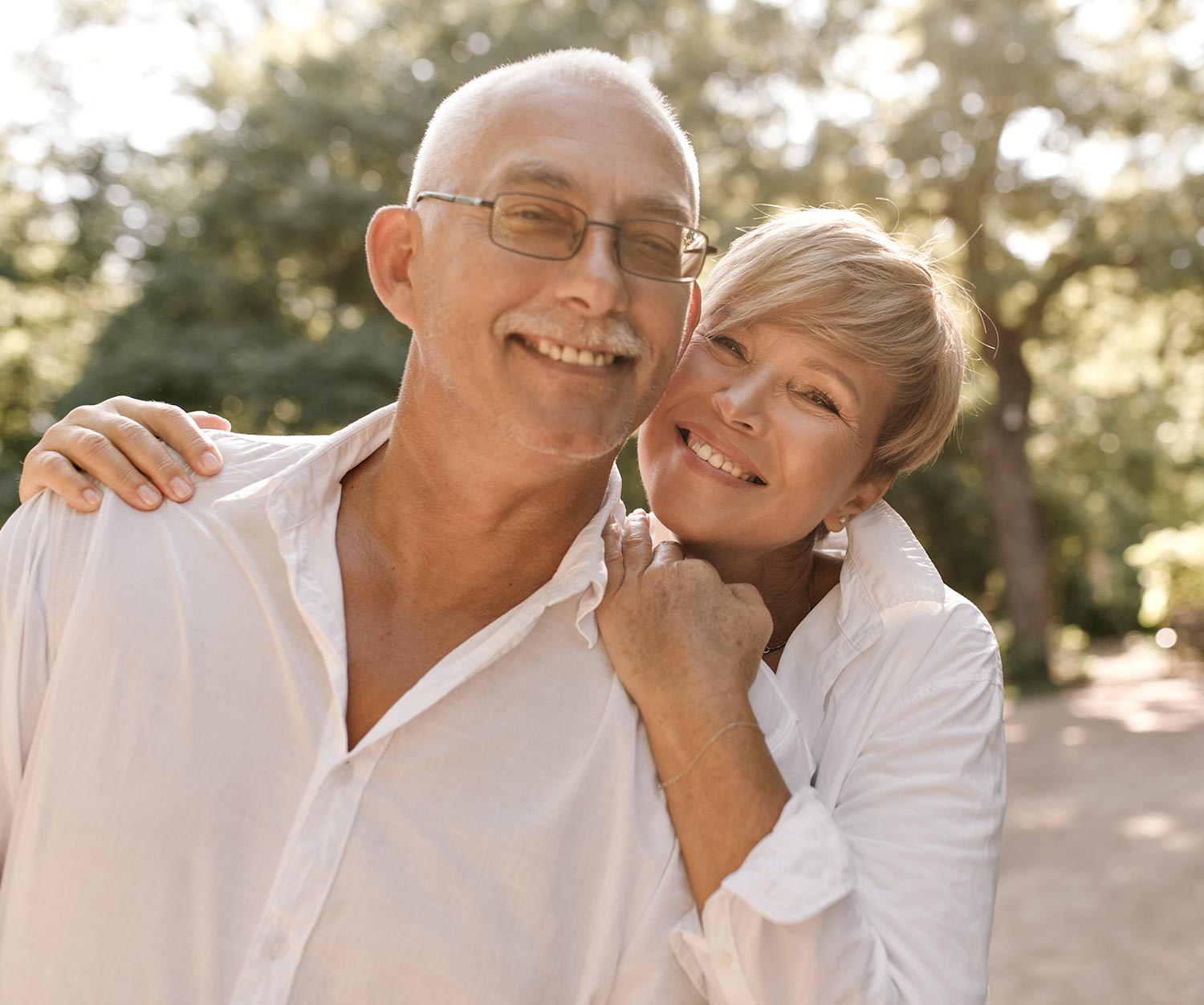 Happy middle aged couple in the park